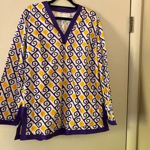 NWT Tracy Negoshian Tunic! Perfect for Game Day and Mardi Gras!